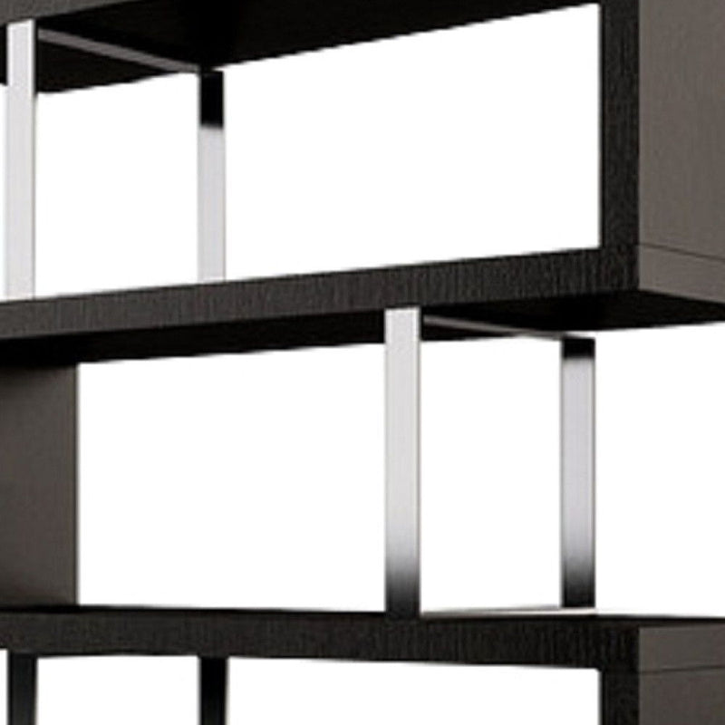 Three Tier Etagere Bookcase (555015) - Espresso / Silver