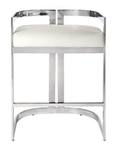 Load image into Gallery viewer, Stainless Steel Low Back Counter Height Bar Chair - White / Silver

