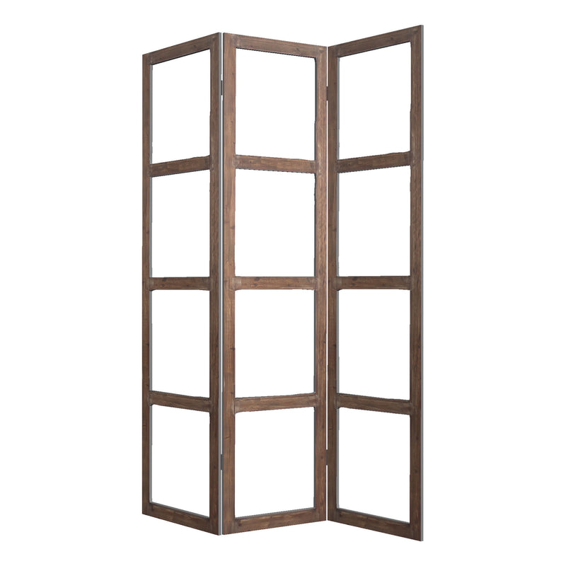 84" Folding Three Panel Screen Room Divider - Brown