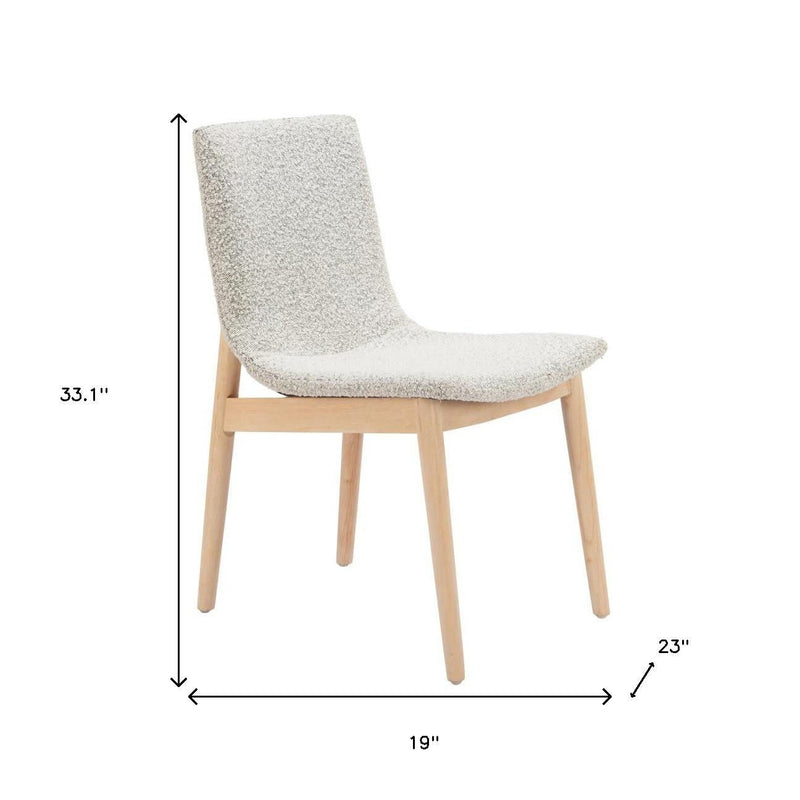 Upholstered Fabric Solid Wood Dining Side Chairs (Set of 2) - White