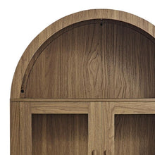 Load image into Gallery viewer, Wood Oval Accent Cabinet With Two Doors - Brown
