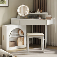Load image into Gallery viewer, 56" Wood Lighted Vanity Single Drawer Dresser - White
