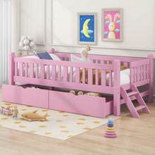 Load image into Gallery viewer, Platform Bed With Guardrail And 2 Drawers
