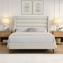 Load image into Gallery viewer, Modern Upholstered Platform Bed With Wave Shaped Headboard
