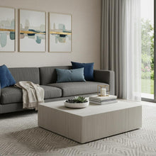 Load image into Gallery viewer, Genuine Marble Square Wheel Coffee Table - Beige
