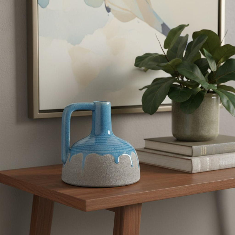 Urn Jug Vase (574208) - Blue / Gray