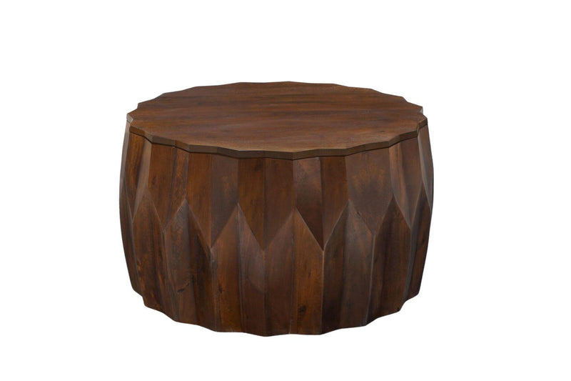 Round Drum Coffee Table - Walnut