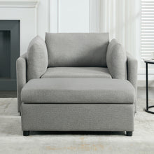 Load image into Gallery viewer, Wide Modern Oversized Armchair With Ottoman Stool, Single Sofa With Lumbar Support, Accent Chair
