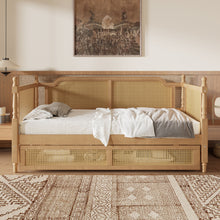 Load image into Gallery viewer, Traditional Style Rattan Daybed, No Box Spring Needed
