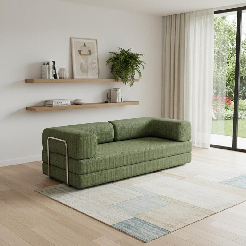 Corduroy Convertible Futon Sleeper Sofa - Green