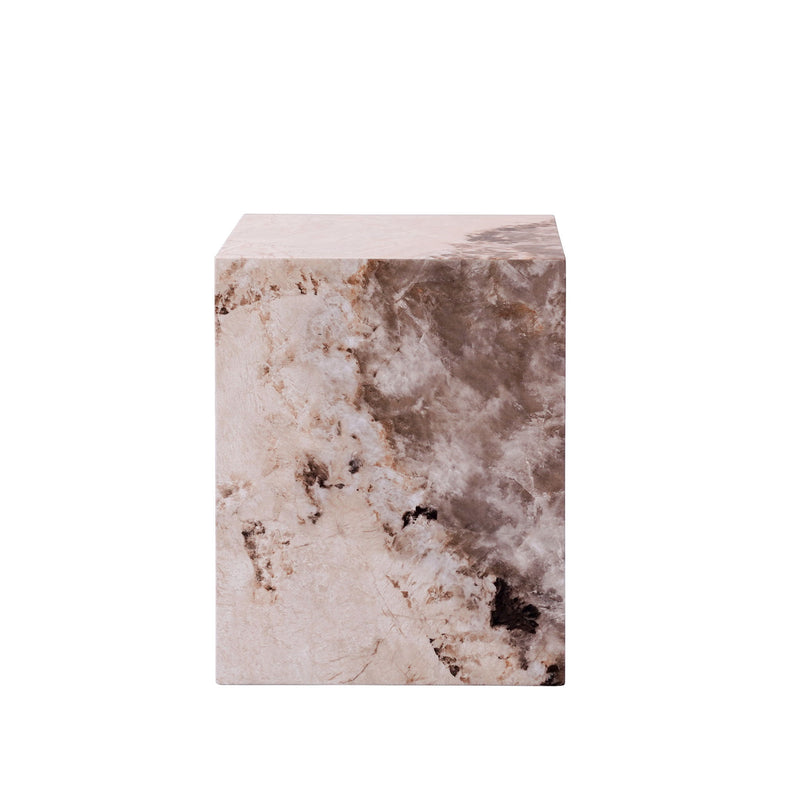 Concrete Square Block End Table - Natural