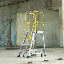 Load image into Gallery viewer, Heavy Duty Aluminum Rolling Platform Ladder With Steps, 375Lbs Capacity
