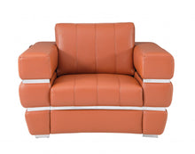 Load image into Gallery viewer, Stripe Top Grade Italian Leather Chair - Terra Cotta
