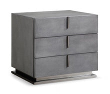 Load image into Gallery viewer, Crackle Finish Three Drawer Nightstand - Gray
