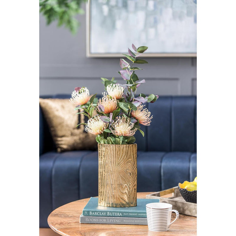 Oval Faux Table Vase - Gold