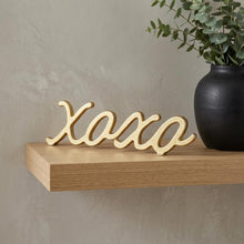 Load image into Gallery viewer, Hand Painted XOXO Sentiment Tabletop Sculpture - Gold
