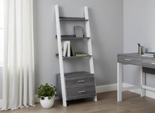 Load image into Gallery viewer, Ladder Bookcase With Two drawers - Gray / White
