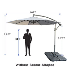 Load image into Gallery viewer, 10 Ft Offset Cantilever Patio Umbrella With Crank And Tilt Adjustment For Pool, Deck, And Garden - Gray
