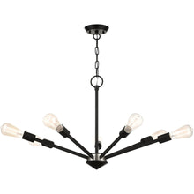 Load image into Gallery viewer, 20" Seven Light Dimmable Chandelier With Shades - Black
