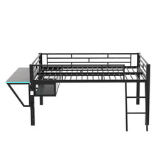 Load image into Gallery viewer, Gaming - Full Size Loft Bed With Desk, LED - Black
