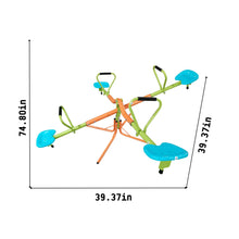 Load image into Gallery viewer, Xss004 Outdoor Playground Four Seats Seesaw For Kids 360 Degree Rotating Sturdy Plastic Seat Seesaw For Kids Seesaw For Kids Age 3+ - Green / Blue
