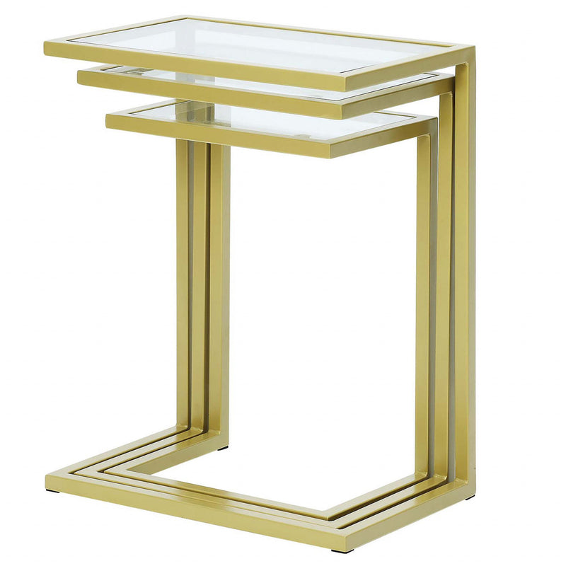 Glass Rectangular End Table - Chrome