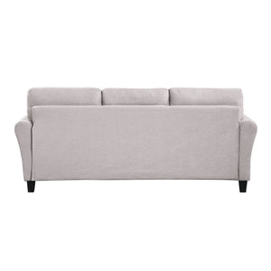 Modern Living Room Sofa Set Linen Upholstered Couch Furniture for Home or Office ,Light Grey,(1+3-Seat,Old Sku:SG000366AAA)