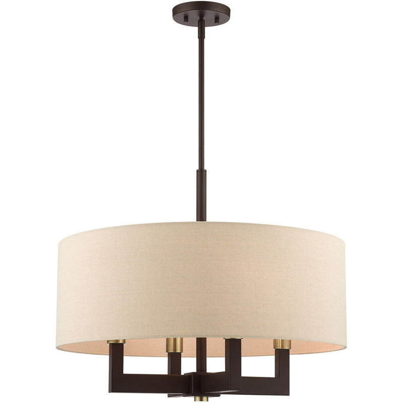 22'' 4 Light Dimmable Chandelier With Shades - Bronze