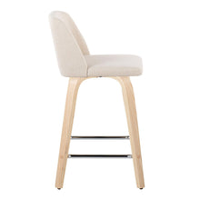 Load image into Gallery viewer, Toriano - Contemporary Fixed Height Counter Stool With Swivel With Square Footrest (Set of 2)
