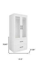 Load image into Gallery viewer, 71" Clear Two Door Two Drawer Combo Dresser - Clear And White
