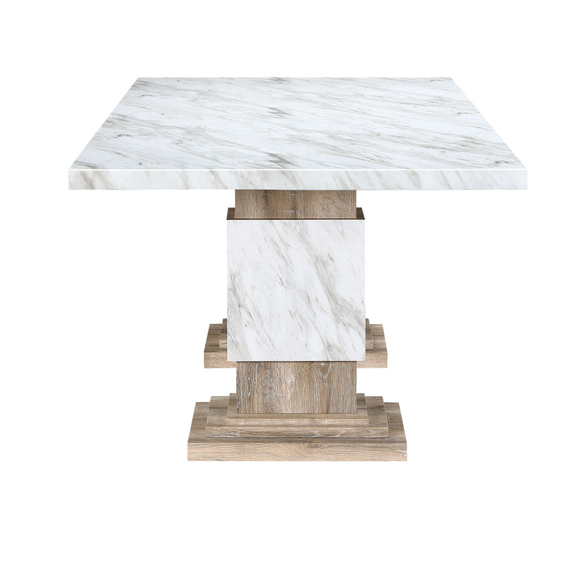 82" Wood Pedestal Base Dining Table - Natural