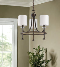 Load image into Gallery viewer, Candle Style Three Light Metal Dimmable Chandelier With Shades - Bronze / White
