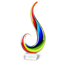 Load image into Gallery viewer, Murano Modern Abstract Tabletop Sculpture (376108) - Clear / Red / Blue

