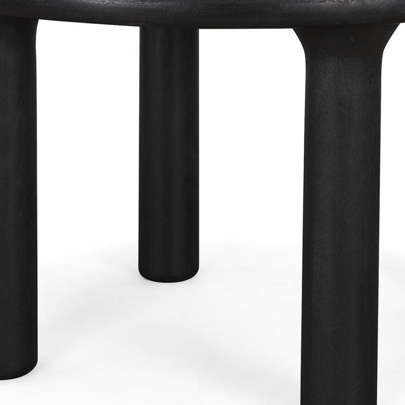 Solid Wood Round Top Dining Table (727892) - Black