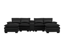 Load image into Gallery viewer, Fabric Modular USB Sofa - Black

