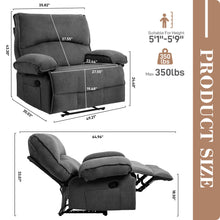 Load image into Gallery viewer, Oversized Manual Recliner Chair Sofa For Living Room
