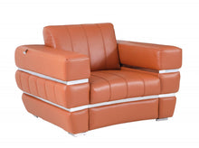 Load image into Gallery viewer, Stripe Top Grade Italian Leather Chair - Terra Cotta
