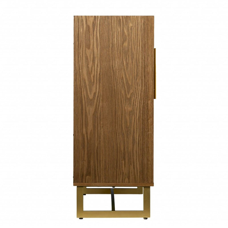 Retro And Faux Marble Wine Cabinet - Brown