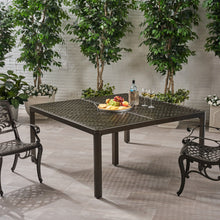 Load image into Gallery viewer, Outdoor Modern Aluminum Dining Table With Woven Accents
