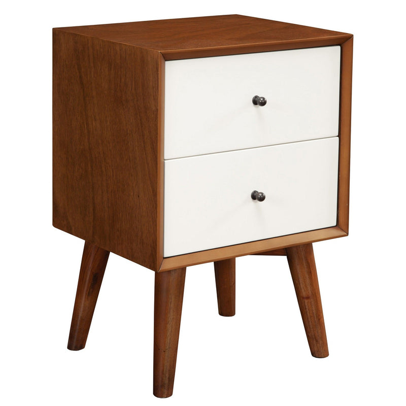 Century Modern Wood 2 Drawer Nightstand - Brown And White