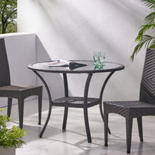 Load image into Gallery viewer, Bistro Table With Iron Frame And Glass Top - Gray
