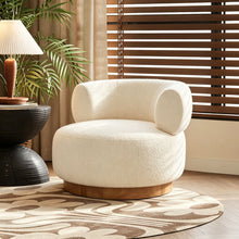 Load image into Gallery viewer, Swivel Accent Chair With Curved Backrest For Home Decor - Beige
