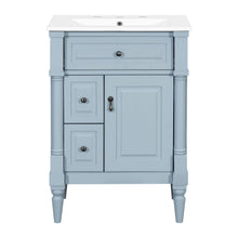 Load image into Gallery viewer, Freestanding Bathroom Vanity With Sink, Adjustable Shelf &amp; Flip Drawer
