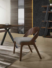 Load image into Gallery viewer, Upholstered Fabric Curved Back Dining Side Chairs (Set of 2) - Brown
