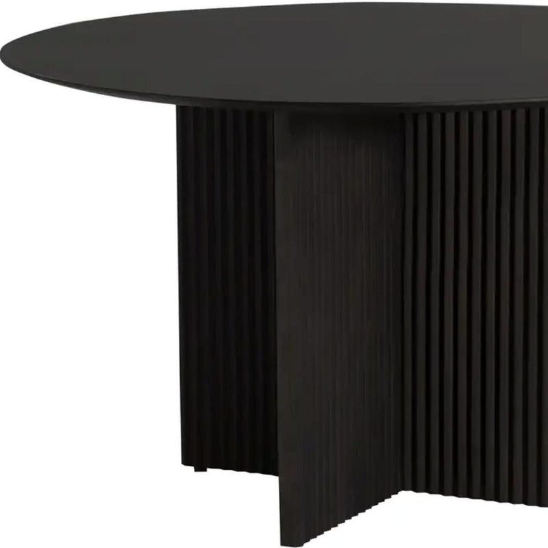 52" Solid Wood Cross Leg Base Round Top Dining Table - Dark Brown