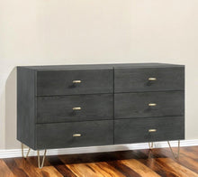 Load image into Gallery viewer, Six Drawer Double Dresser - Dark Gray

