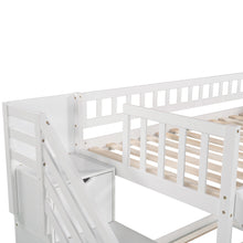 Load image into Gallery viewer, Stairway Twin over Twin Bunk Bed with Two Drawers and Slide, White(OLD SKU :LP000156AAK)
