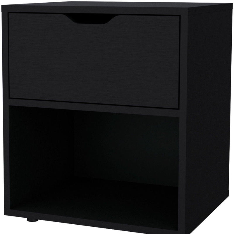 20" Wood One Drawer Nightstand - Black