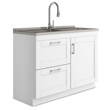 Load image into Gallery viewer, Shaker - Modern Wide Laundry Cabinet With Faucet And Sink - White
