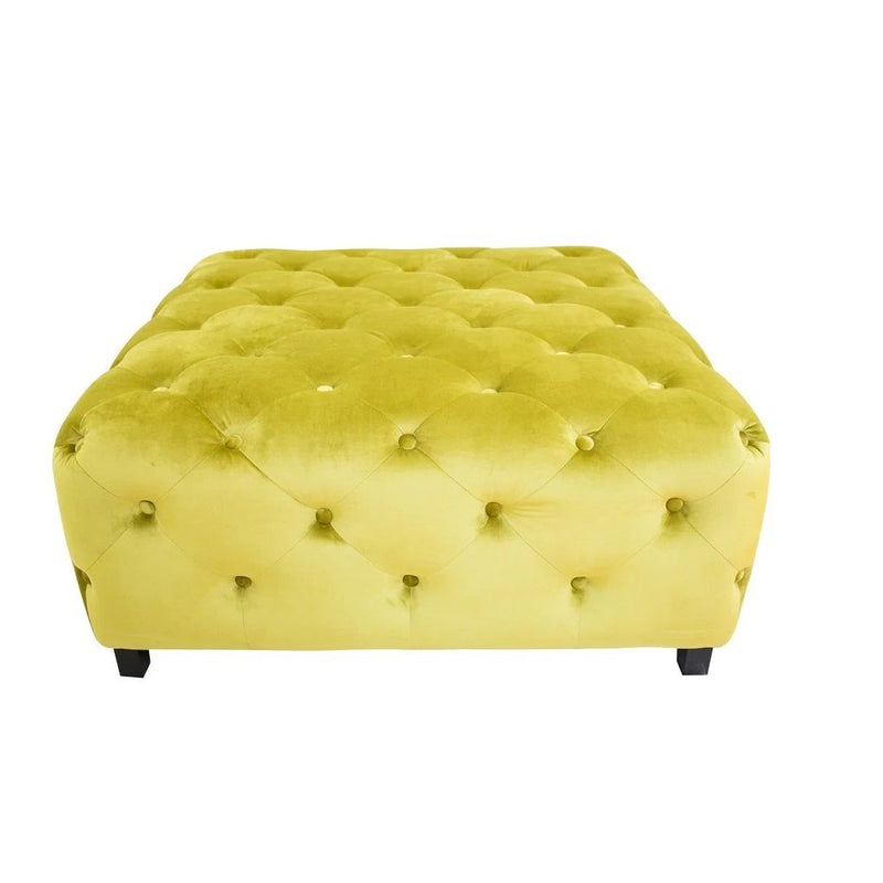 Velvety Modern Square Coffee Table - Green